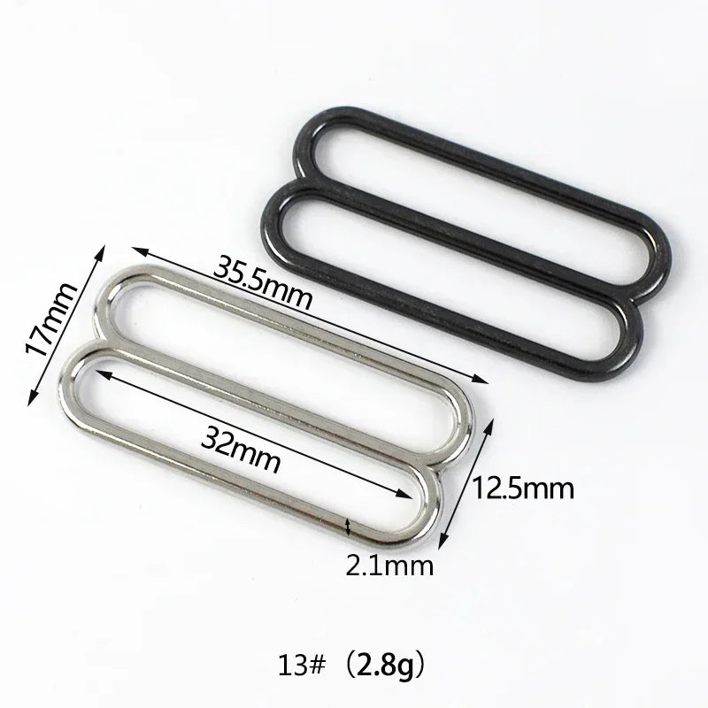 50Pcs 10-50mm Metal Buckles 8-shaped Tri-Glide Adjuster Slider Bikini Bra Rings Strap Belt Hook Clasp Webbing Bag Accessories