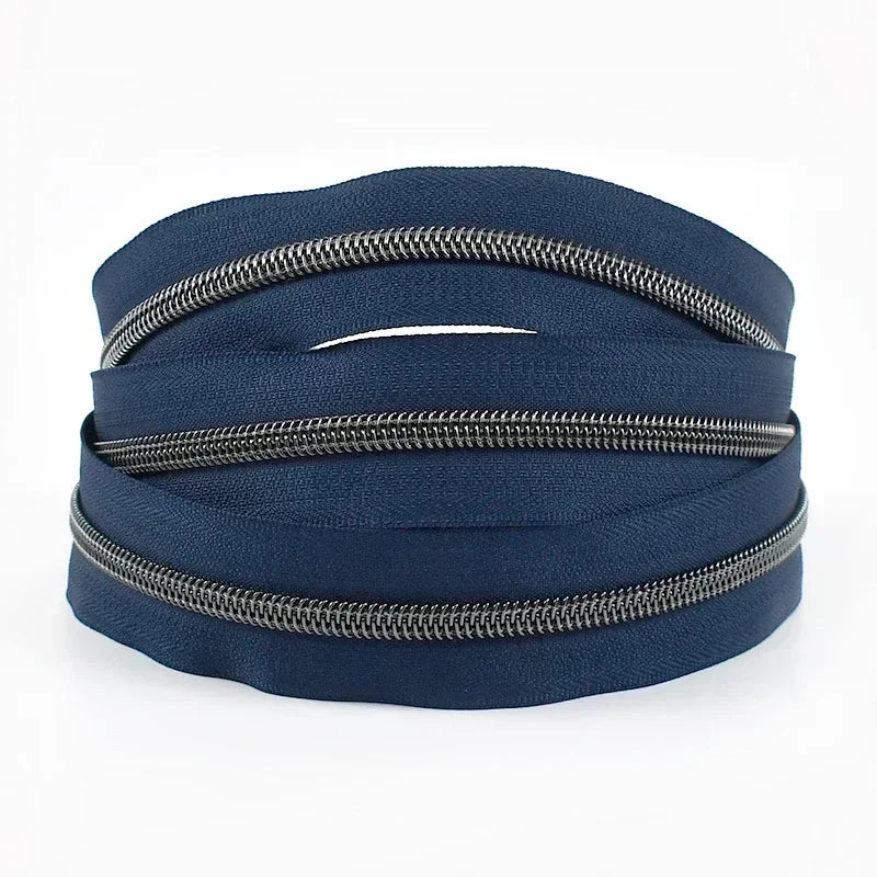 8/200Meters 5# Colorful Nylon Zipper Tapes GunBlack Tooth Coil Zip Tailors for Bags Garment Repair Kit DIY Sewing Accessories