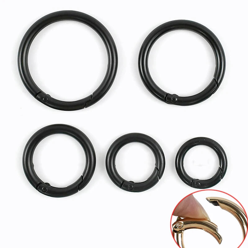 30/670Pcs 13-50mm Metal O Rings Buckles for Bag Strap Connect Hook Keychain Spring Ring Snap Hooks Dog Collar Carabiner Belt Loop