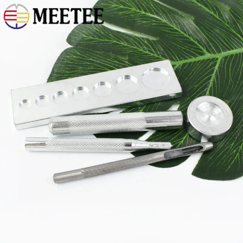 Meetee 1/30sets Snap Buttons Fastener Press Tool Kit DIY Manual Leather Craft Bag Button Buckle Installation Accessories