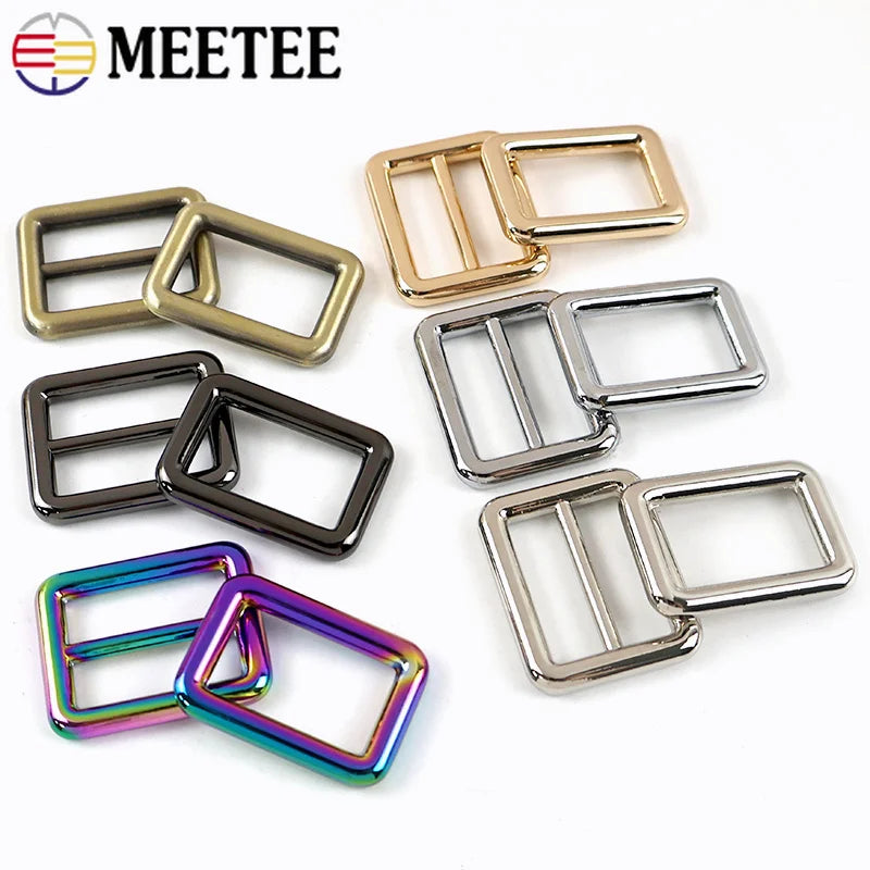 15/500Pcs 12-50mm Metal Buckles for Bag Strap Carabiner Ring Hook D Rings Adjuster Clasp Tri-Glide Slider Buckle Webbing Belt Clasps