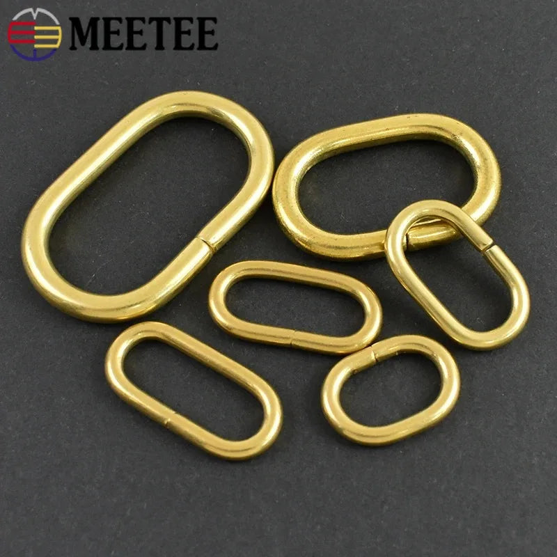 20/500Pcs Solid Brass O Ring Buckles for Bag Strap 16-24mm Keychain Clasp Dog Leash Pet Collar Loops DIY Hardware Accessories