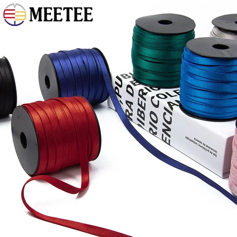 8/300M Nylon Elastic Band 6/8/10/15mm Colored Bra Shoulder Strap Soft Elasticity Trim Underwear DIY Clothes Sewing Accessories