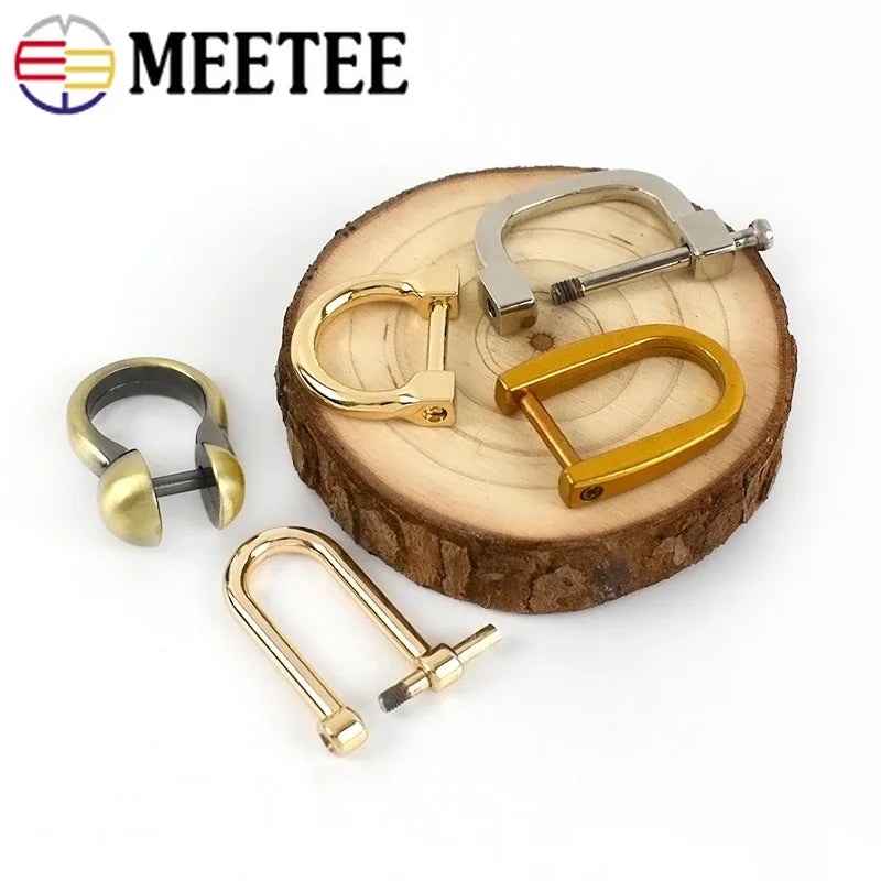 8/300pcs Meetee Detachable Screw D Buckle U Ring Metal Bag Chain Adjuster Hanger Hook Clasp Handle Connector DIY Handbag Accessories