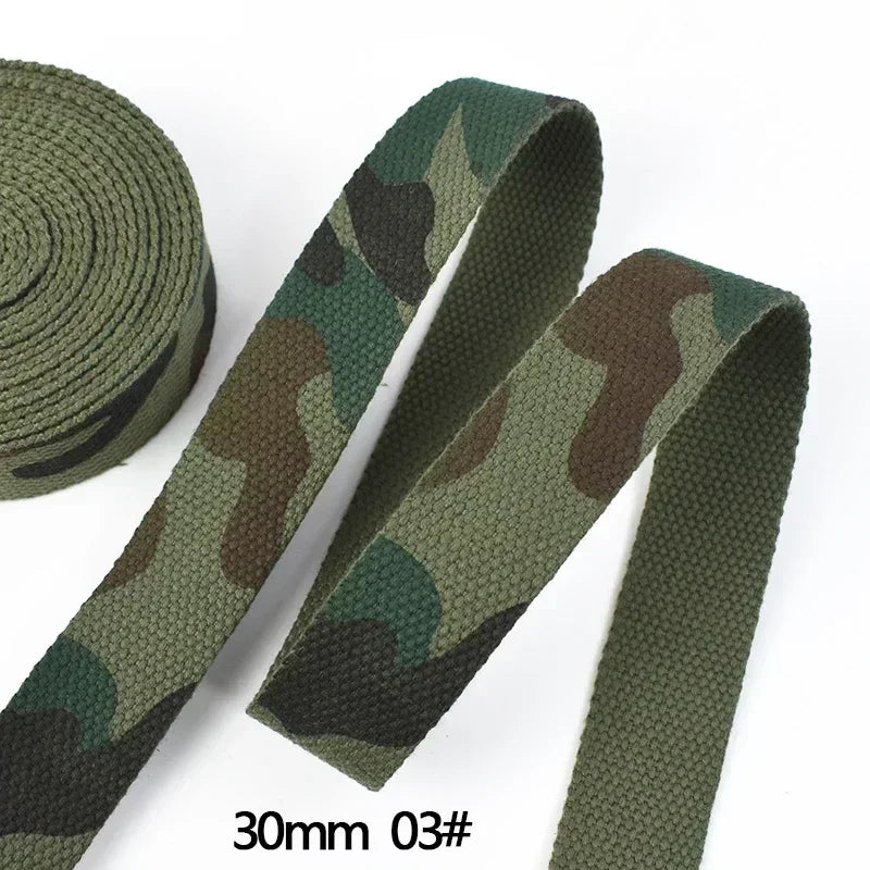 3/100Meters 25-38mm Camouflage Polyester Webbing Tape Clothing Ribbon Bag Bias Binding Band Dog Collar Decor Strap DIY Accessories