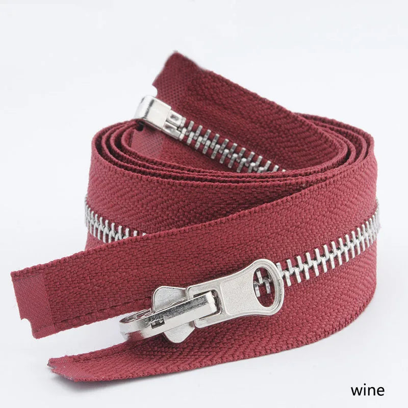 2/40Pcs Meetee 5# Metal Zipper Open-end Double-sided Slider Pull Zippers Tailor DIY Coat  Jacket Clothing Sewing Craft Supply