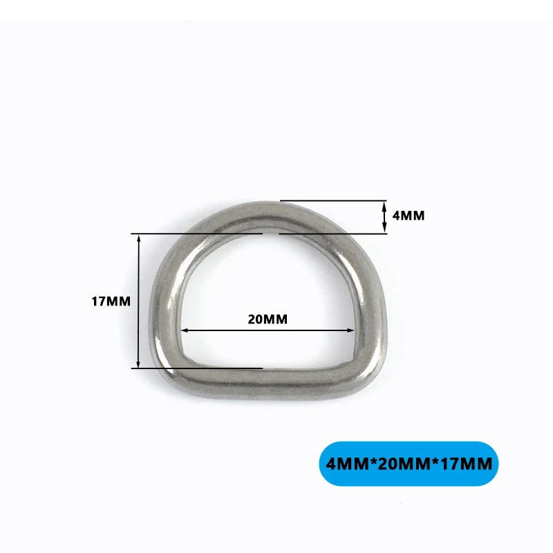 20/500Pcs 304 Stainless Steel Buckle 15-100mm Bag Strap O D Ring Hook Keychain Connector Loop Buckles Pet Collar Hardware Supply