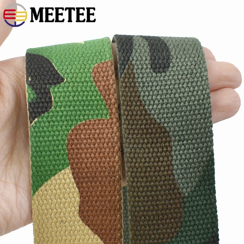 3/100Meters 25-38mm Camouflage Polyester Webbing Tape Clothing Ribbon Bag Bias Binding Band Dog Collar Decor Strap DIY Accessories