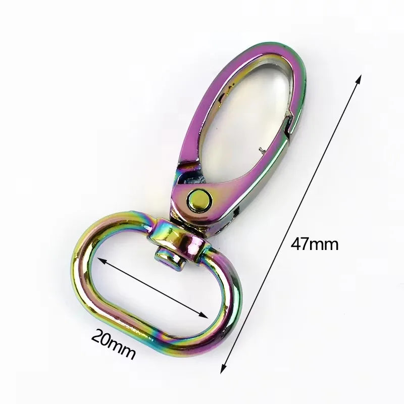 8/250Pcs Rainbow Metal Buckle Lobster Swivel Clasp Snap Hook for Bags Strap Carabiner Clips Keychain DIY Hardware Accessories