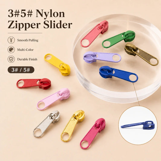 3# 5# Nylon Zipper Slider 30/1200Pcs Colorful Zip Pull Head Clothing Zippers Puller Backpack Closure Zips Sliders DIY Repair Kits