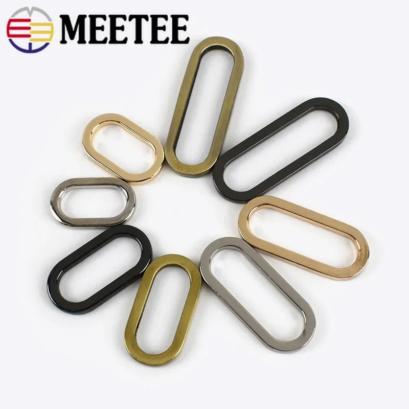 15/400Pcs Meetee 19/25/32/38mm Metal O Ring Buckle Adjustable Bag Handbag Strap Webbing Rings Hook DIY Luggage Hardware Accessory