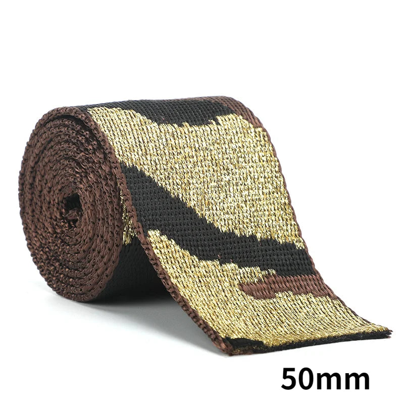 Meetee 2/50Meters 38/50mm Nylon Polyester Jacquard Webbing Camouflage Tapes for Backpack Strap Garment Ribbon Sewing Decoration Band