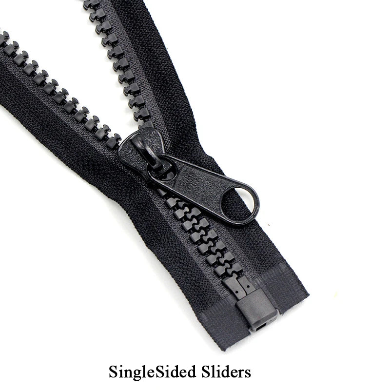 Meetee 2/80Pcs 60-400cm 10# Resin Zippers Open-end Single Double Sided Slider Zipper for Sleeping Bags Tent Long Zip Sewing Accessories