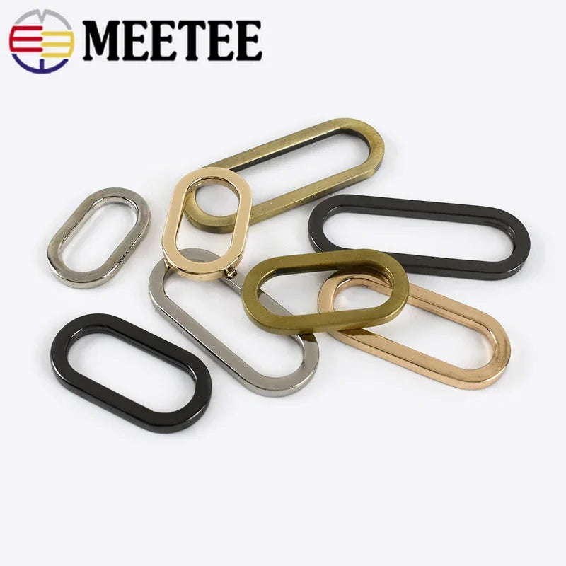 15/400Pcs Meetee 19/25/32/38mm Metal O Ring Buckle Adjustable Bag Handbag Strap Webbing Rings Hook DIY Luggage Hardware Accessory