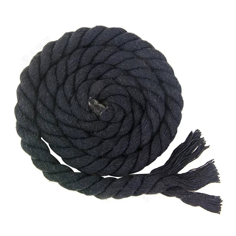 5/150Meters 5/8/10/12/20mm Colored Cotton Rope 3 Shares Twisted Cord Decoration Macrame Ropes for Bag Braided Cords Sewing Accessory