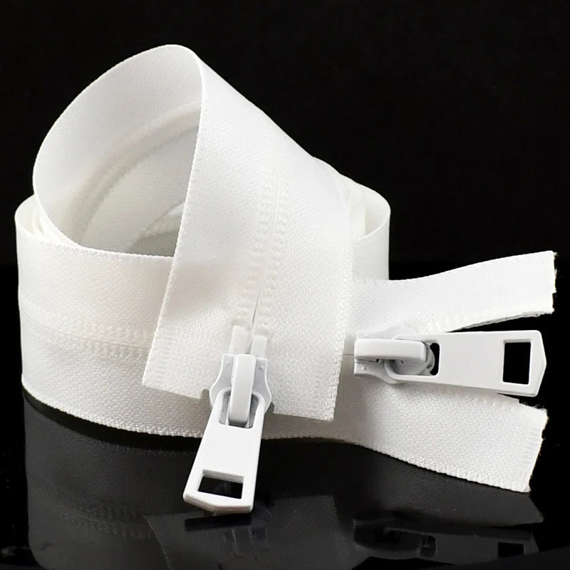 8/300Pcs 20-150cm 5# Waterproof Nylon Zipper Double Slider Open-End Invisible Zip DIY Outdoor Bag Jacket Clothes Sewing Accessories