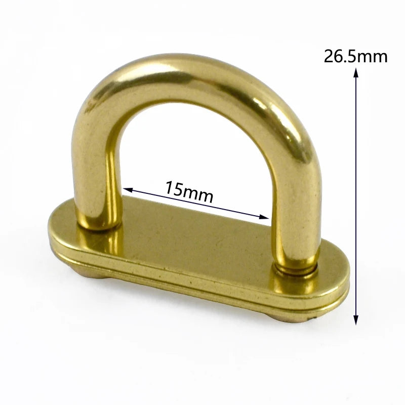 3/100Pcs 15mm/19mm Brass D Ring Buckle Bag Arch Bridge Screw Anchor Nail Connector Hook Leather Craft Strap Hanger Clamp Kits