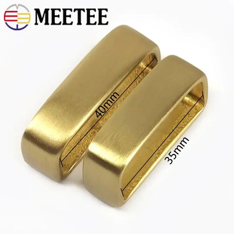 2/70Pcs Meetee 35-40mm Metal Pure Copper Belts Loops Hook Solid Brass O D Ring Belt Buckle for Men's Clothing Craft Hardware Accessories