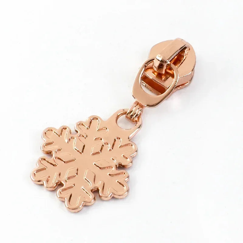 15-500Pcs 5# Rose Gold Zippers Sliders for Nylon Zip Tape Clothes Bag Sewing Zipper Replacement Puller Zips Repair Kit Accessories