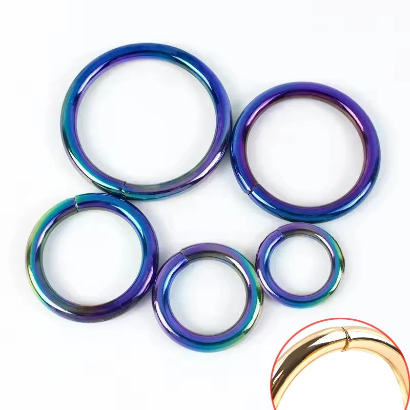 30/670Pcs 13-50mm Metal O Rings Buckles for Bag Strap Connect Hook Keychain Spring Ring Snap Hooks Dog Collar Carabiner Belt Loop