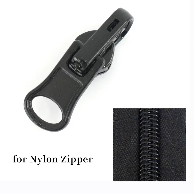 5/10/20Pc 5# Rotating Zipper Head for Resin Metal Nylon Zippers Double-sided Slider Puller Zip Repair Kit DIY Sewing Tailor Tool