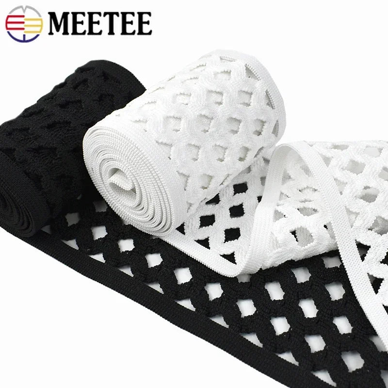 5/200M 75mm Mesh Elastic Band Soft Waistband Nylon Stretch Rubber Bands for Pants Skirt Belt DIY Clothes Sewing Accessories