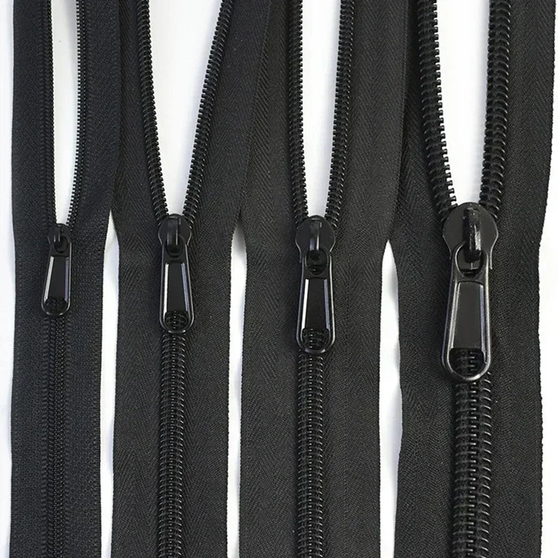 20Pcs 3# 5# 8# 10# Nylon Zippers Tape + Zipper Sliders 5Meters Clothes Sewing Zip Roll Replace Repair Zips Pull Head Closure Accessory
