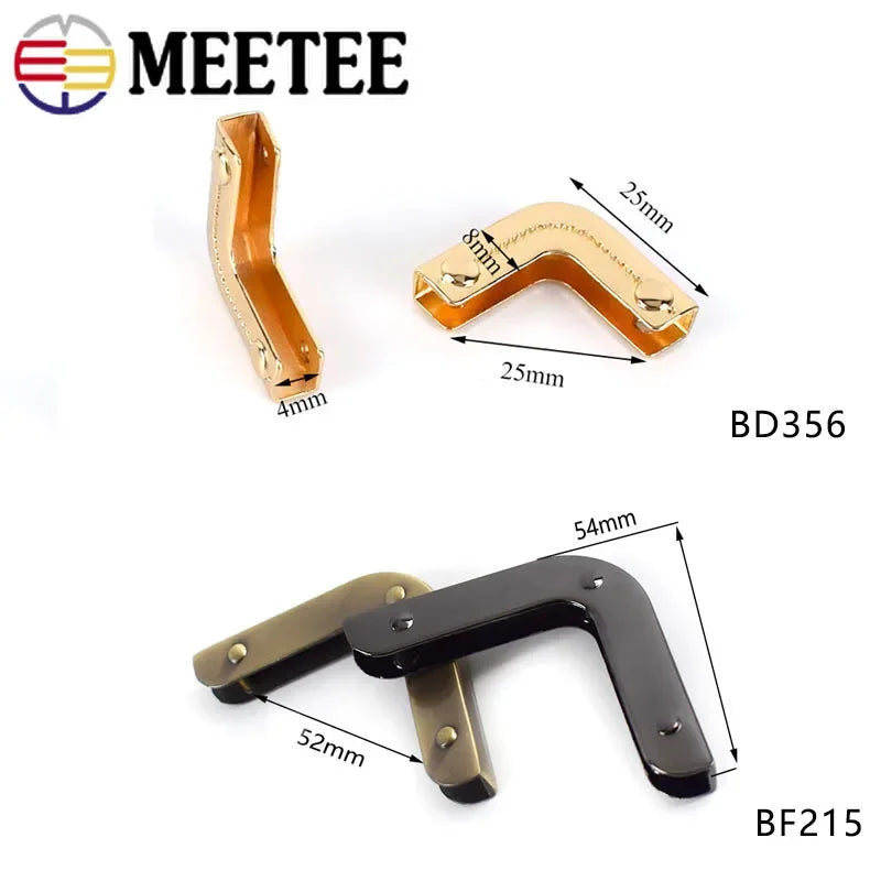 10/500pcs Meetee Bag Edge Corner Metal Buckles Purse Handbag Edges Protection Decor Clip Clasp for Bags Hardware Accessories