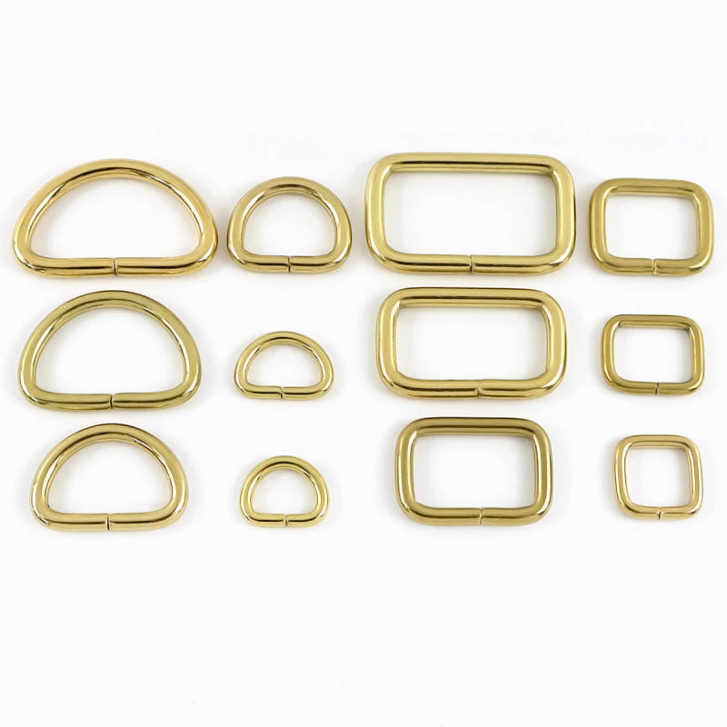25/800Pcs Metal Bags Buckle 13-38mm Brass O D Ring Webbing Belt Connect Hook Buckles Handbag Strap Carabiner Clip Crochet Hooks