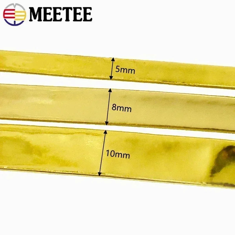 15/400Meters Meetee 5-15mm PU Leather Cord Gold Silver Color Mirror Ribbons Rope for Bracelet Jewelry DIY Craft Trims Accessories