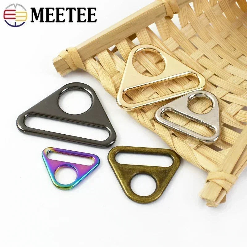 25/600Pcs 20-50mm Metal Buckles Triangle Adjust Belt Buckle Bag Strap Webbing Carabiner Clasp Bikini Metalic Ring Hardware Accessory