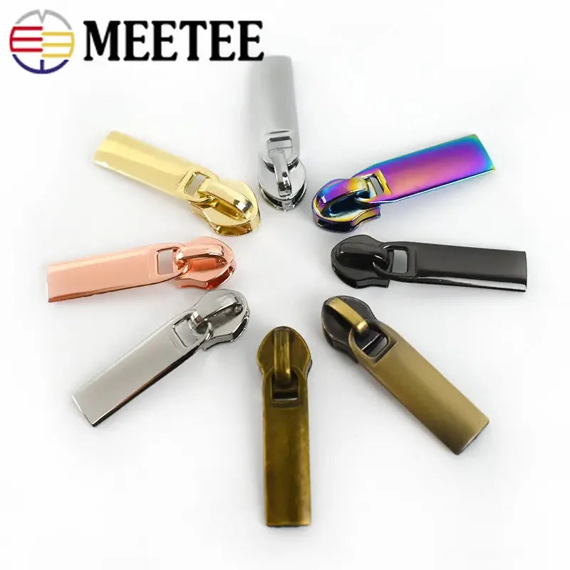 8/200pcs Meetee Zipper Sliders for 3# 5# Nylon Zippers Down Jacket Pocket Zips Head Bag Zip Repair Kits DIY Sewing Accessories