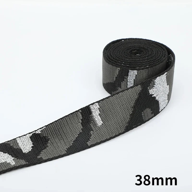 Meetee 2/50Meters 38/50mm Nylon Polyester Jacquard Webbing Camouflage Tapes for Backpack Strap Garment Ribbon Sewing Decoration Band