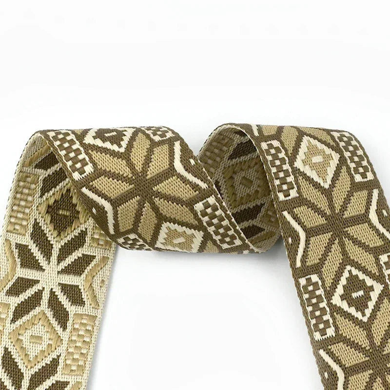 3/100Meters 50mm Jacquard Webbing Tapes for Strap Ethnic Ribbon Band Luggage Decorative Lace Webbings Sewing Bias Accessories