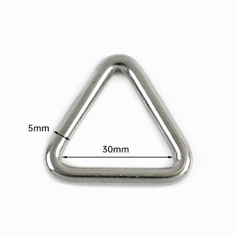 25/900Pcs 304 Stainless Steel D Ring Buckles Webbing Strap Connectors Hook Dog Collar Triangle Rings Buckle Bag Hanger Loop Clasp