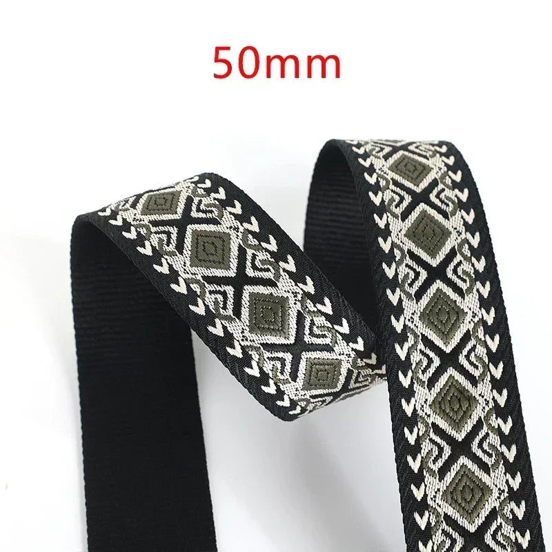 3/100Meters Meetee 38/50mm Jacquard Webbing Tape Bag Ribbon Strap Garment Sewing Decoration Ribbons Tapes Home Textile Accessory