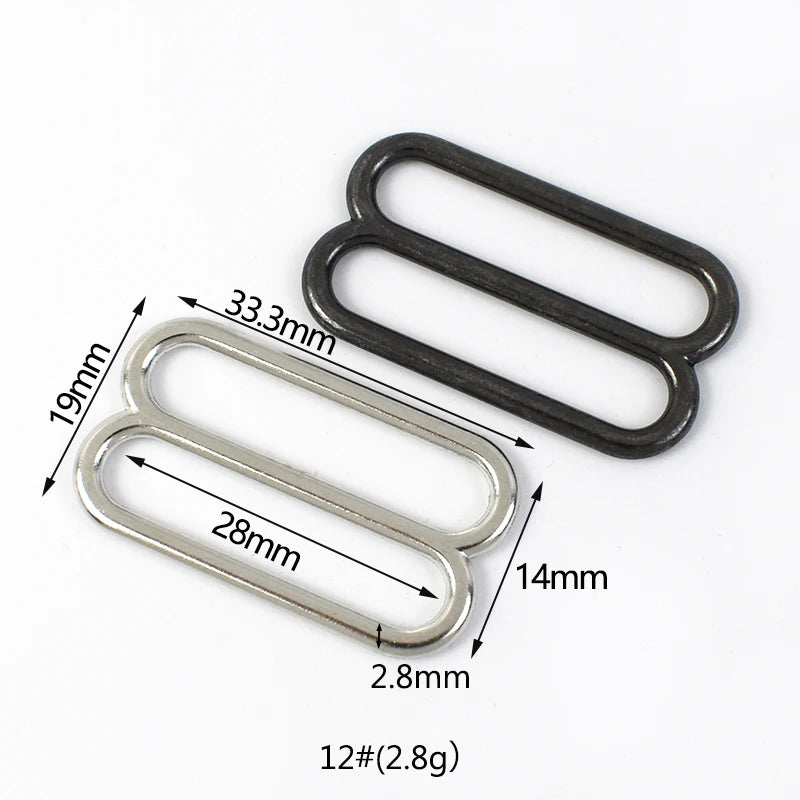 30Pcs Meetee 6-50mm Metal 8-shaped Tri-Glide Buckles Bra Rings Sliders Strap Adjust Hook Buckle Clsap DIY Bags Garment Accessory