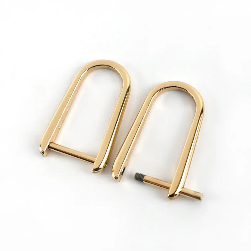 Meetee 8/300pcs ID20mm Detachable Screw D Buckle U Ring Metal Keychain Hanger Hook Clasp DIY Handbag Hardware Leather Accessories