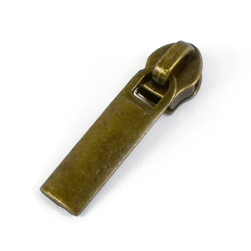 50Pcs 5# Bronze Zipper Sliders for Nylon Zippers Zip Head Puller Bag Clothes Luggage Repair Kit DIY Sewing Accessories