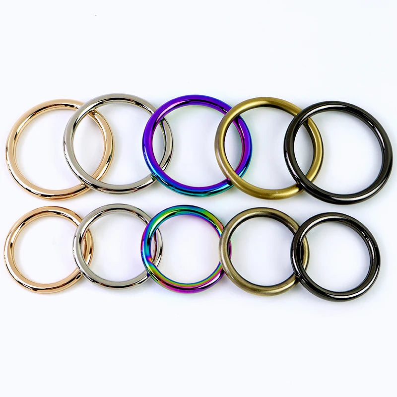 15/500Pcs 15-50mm Seamless Metal O Ring Buckles for Bag Strap Dog Collar Belt Rings Clasp Key Chain Hooks Loop Leather Accessories
