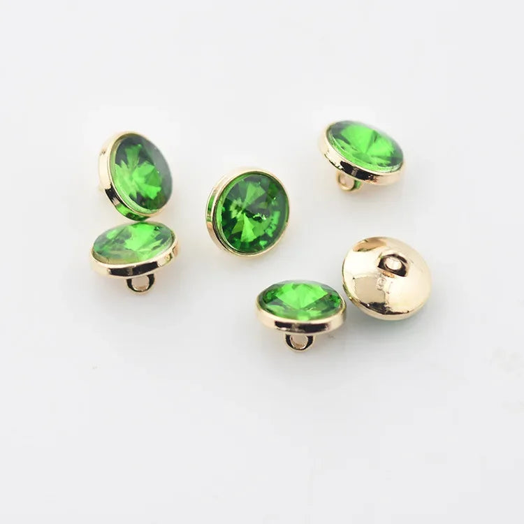 Meetee 30/1000pcs 10mm Metal Shank Buttons Rhinestones Shirt Button DIY Costume Decoration Buckle Sewing Scrapbooking Material