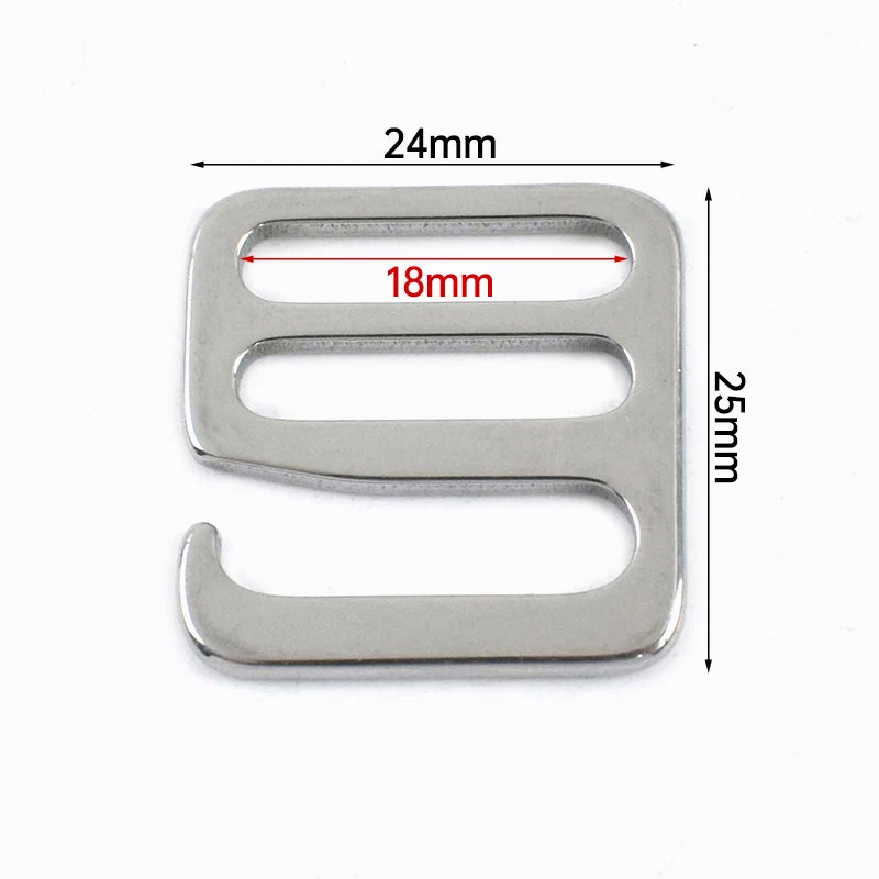20/600Pcs 16-38mm Stainless Steel Bag Adjuster Buckle Webbing Strap Tri-Glide Slider Clasp Luggage Side Clip Hanger Hook Supplies