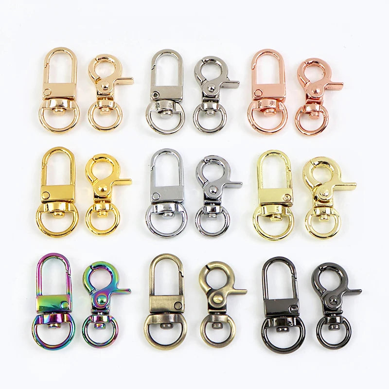 20/600Pcs Mini Carabiner Metal Buckles Swivel Rings Lobster Clasp Lanyards Trigger Spring Snap Hook Hardware Accessories