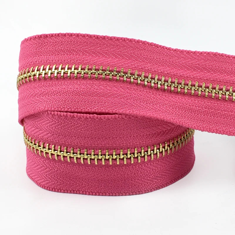 2/70Yards Meetee 5# Metal Zippers Tapes for Sewing Garment Bags Clothes Jacket Zipper Repair Kits Tailor Crafts Accessories