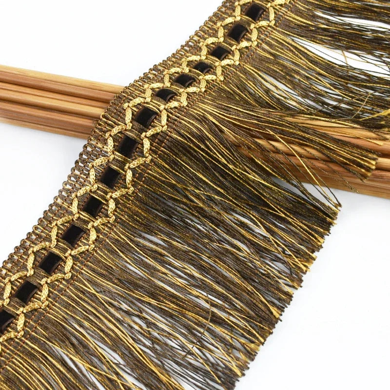 2/20Meter 10cm Polyester Tassel Fringe Trim Sewing Decorative Lace Ribbon for Dance Dress Curtain Tassels Clothes Bag Accessories