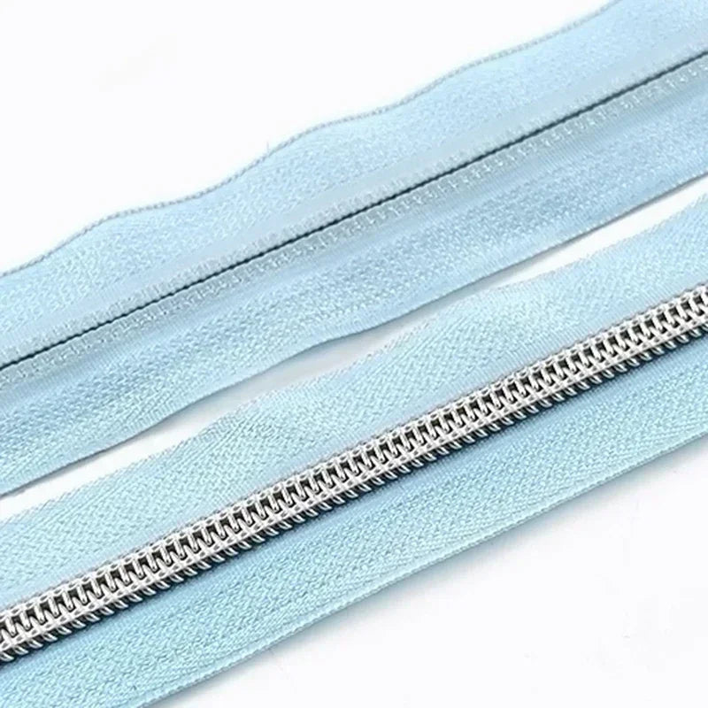 8/300M 5# Nylon Zippers Tapes Gold Silver Teeth Zipper for Sewing Bag Zips Purse Garment Zip Repair Kit DIY Accessories