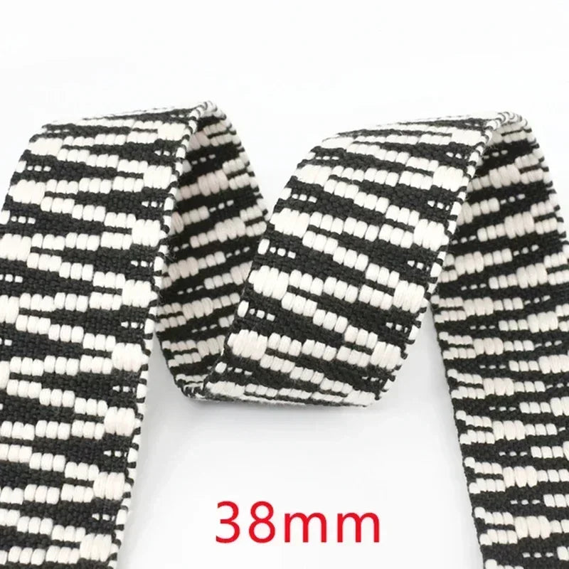 5/130Yards 38/50mm Ethnic Jacquard Webbing Tape Handbag Shoulder Strap Replacement Ribbon Band Backpack Belt Sewing Accessories