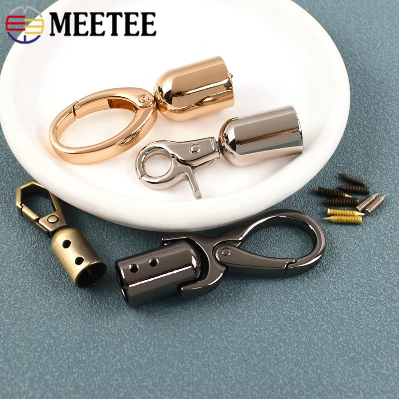 5/150Pcs Metal Buckles Bag Handle Strap Cap Clips Carabiner Leather Cord End Lock Clasp Tassel Stopper Snap Hooks Hardware