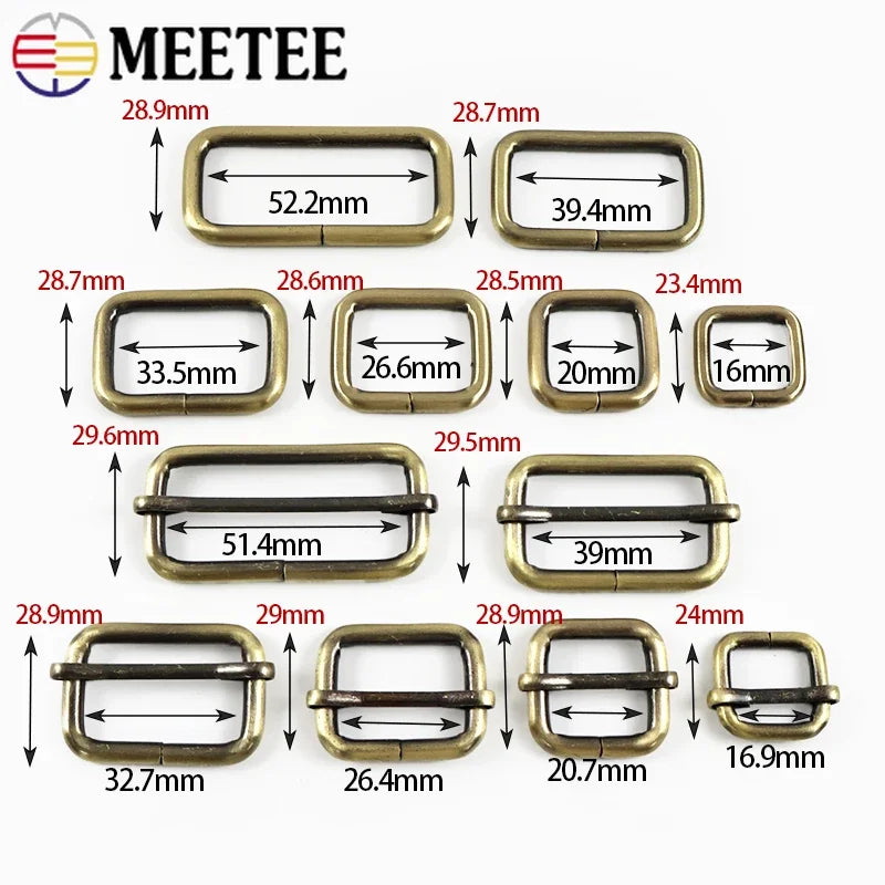 20/600Pcs 16-50mm D Ring Tri-glide Adjust Roller Pin Buckle Slider Clasp Handbag Bag Strap Web Connector Hook Hardware Accessoies