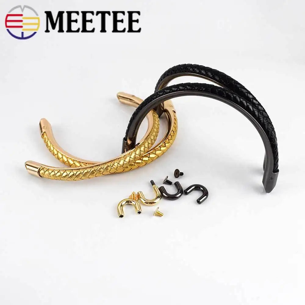 Meetee 2/80Pcs125mm Metal Bag Handles for Luggage Strap Buckle Hooks DIY Bags Handle Belt Hardware Accessories